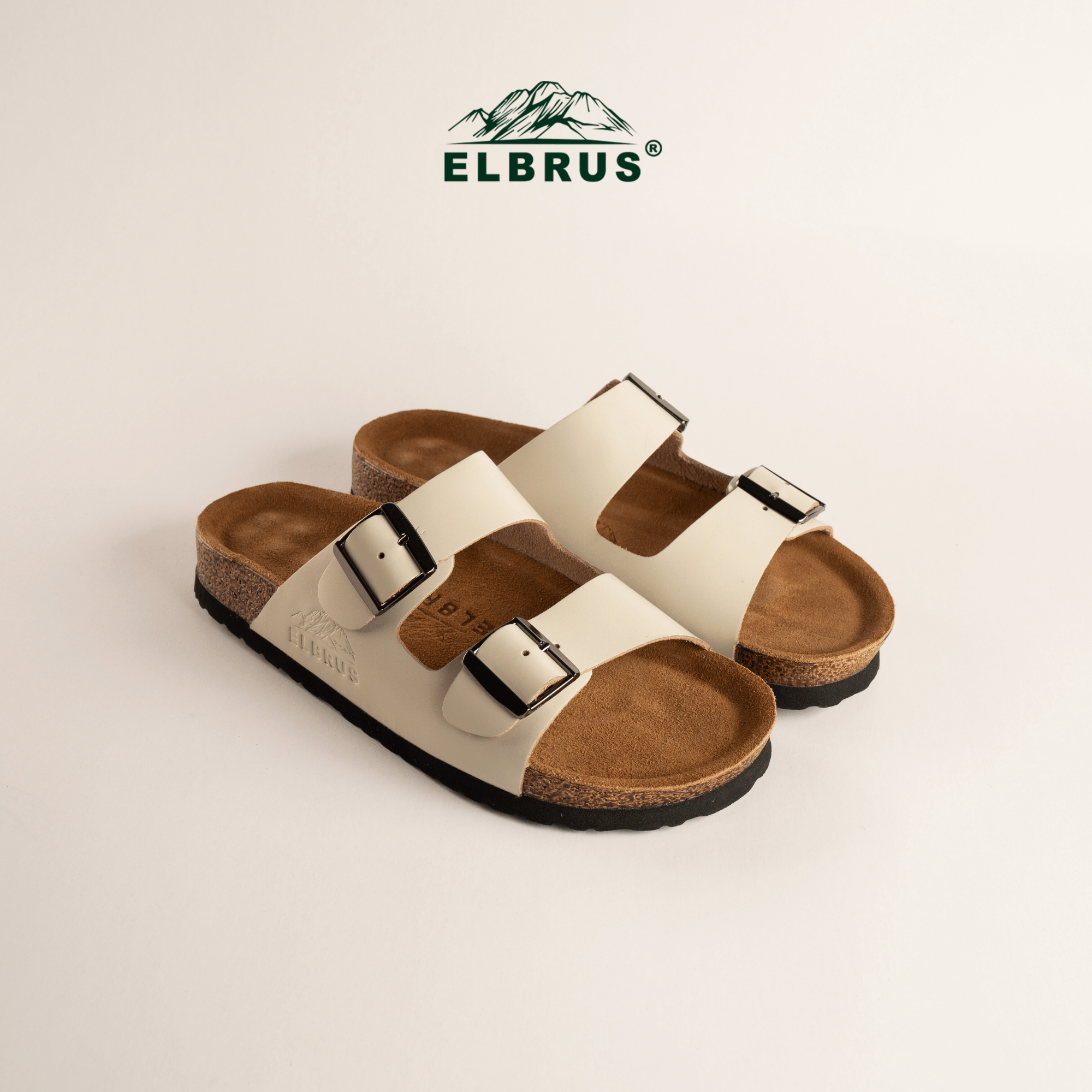 Elbrus - Lunis Sendal Kulit Pria (Ivory)