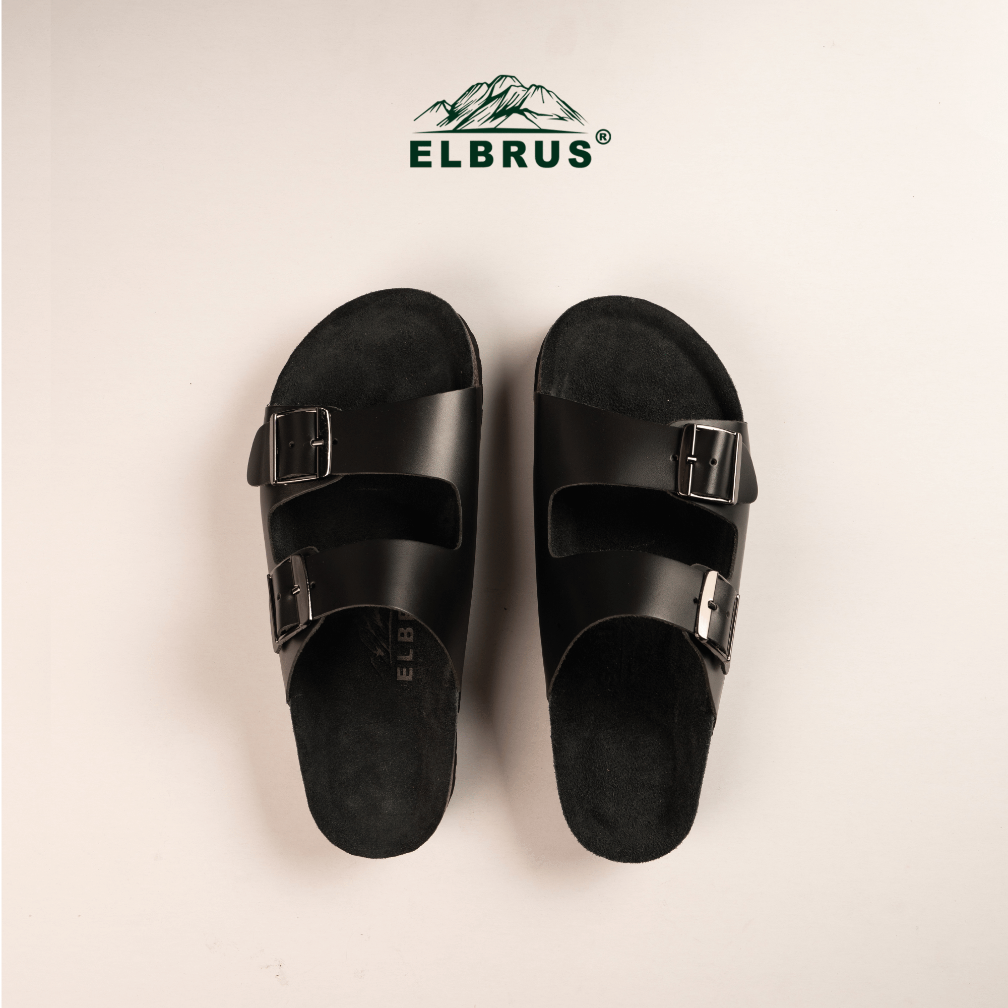 Elbrus - Lunis Sendal Kulit Pria (Black)