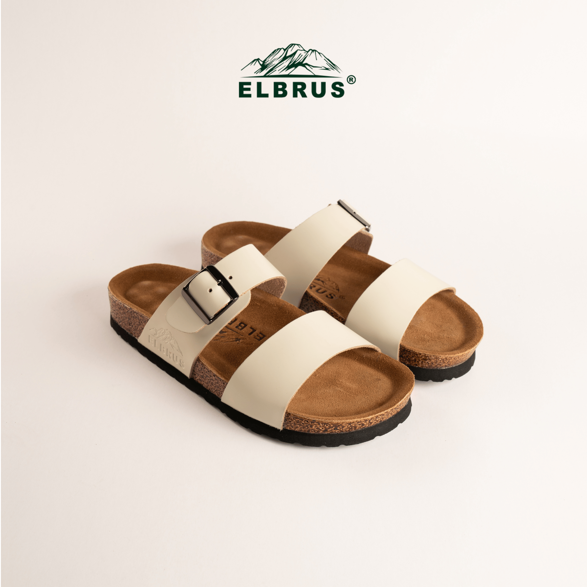 Elbrus - Solis Sendal Kulit Pria (Ivory)