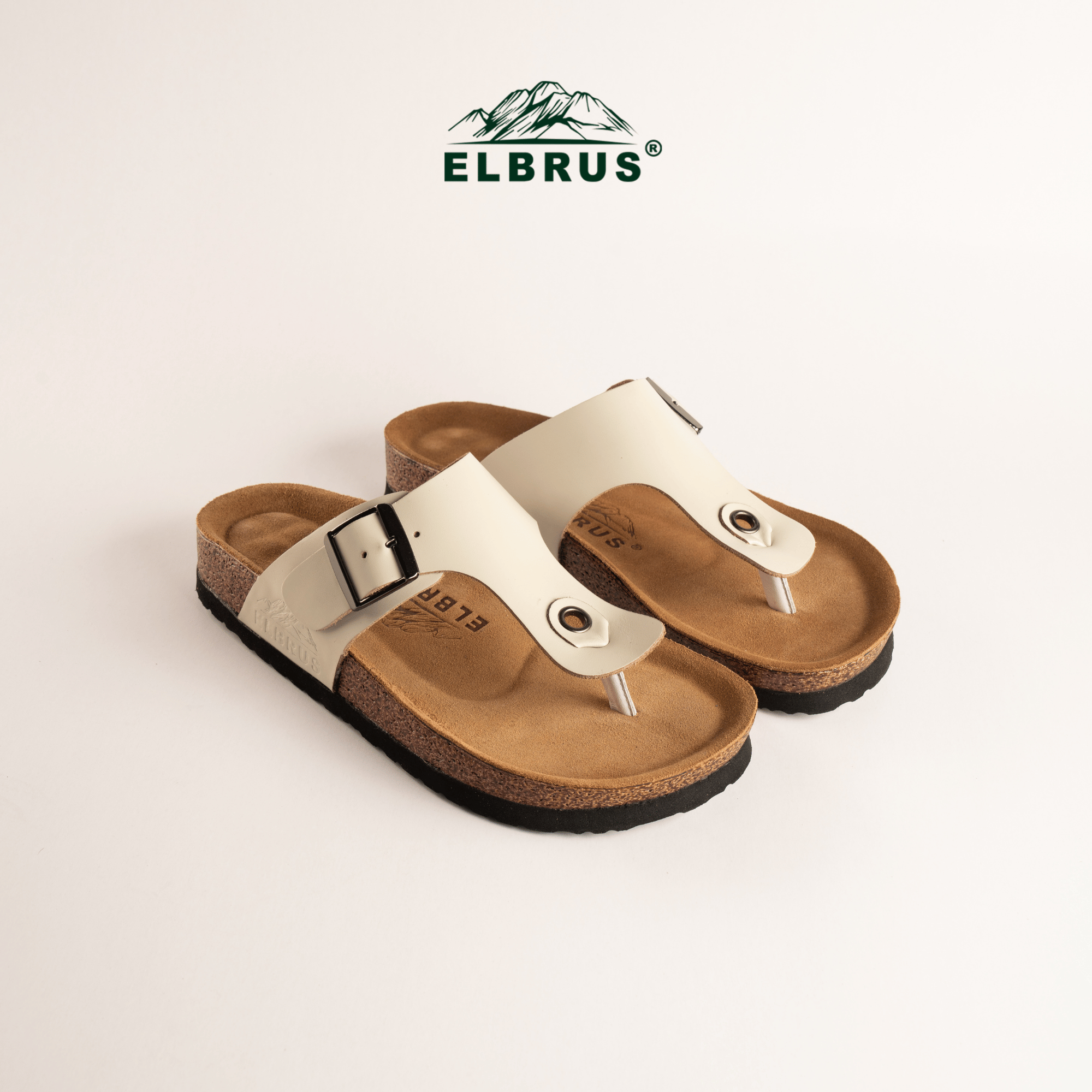 Elbrus - Tento Sendal Kulit Pria (Ivory)