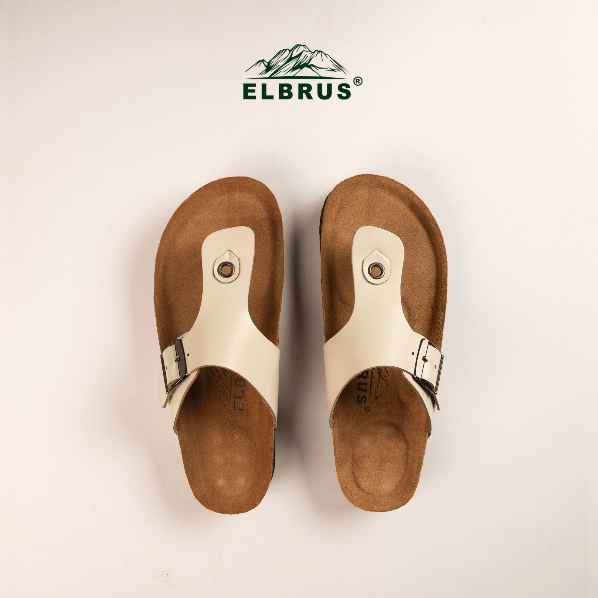 Elbrus - Tento Sendal Kulit Pria (Ivory)