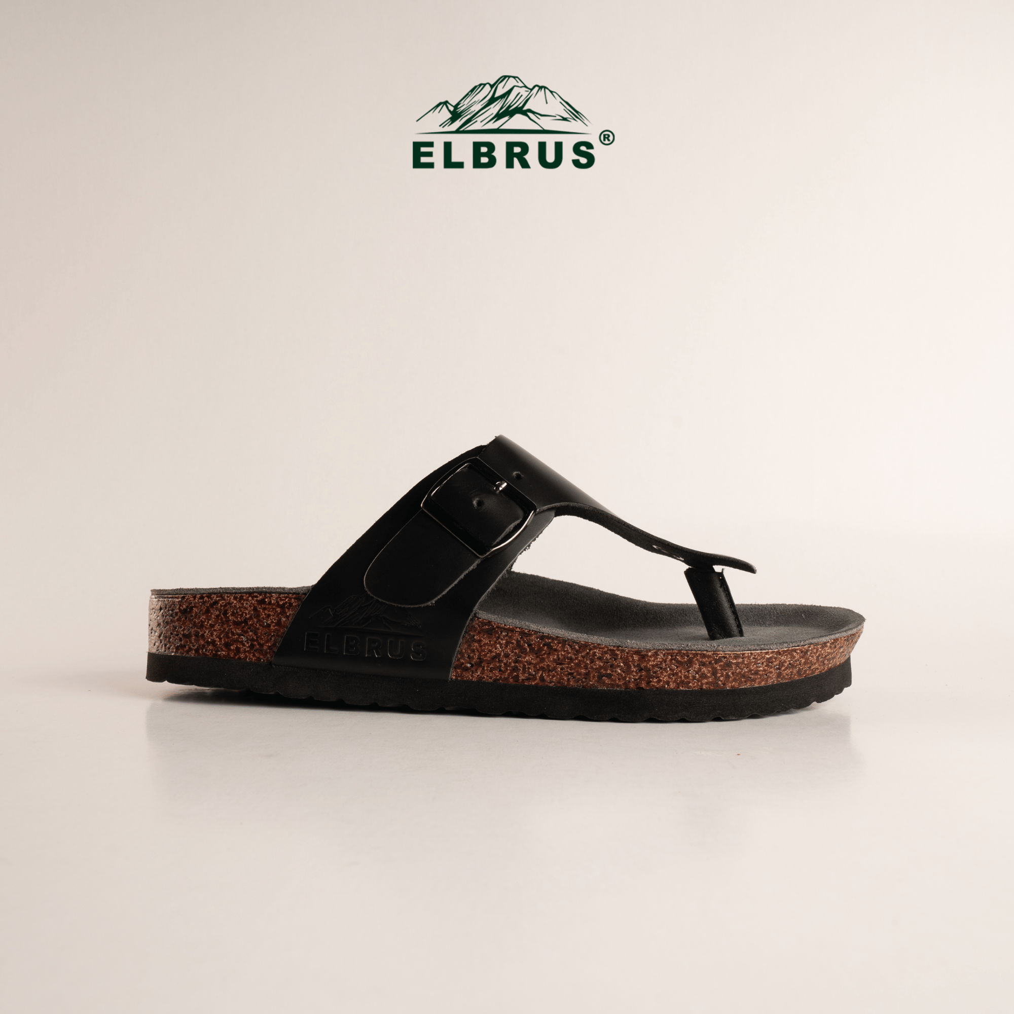 Elbrus - Tento Sendal Kulit Pria (Black)