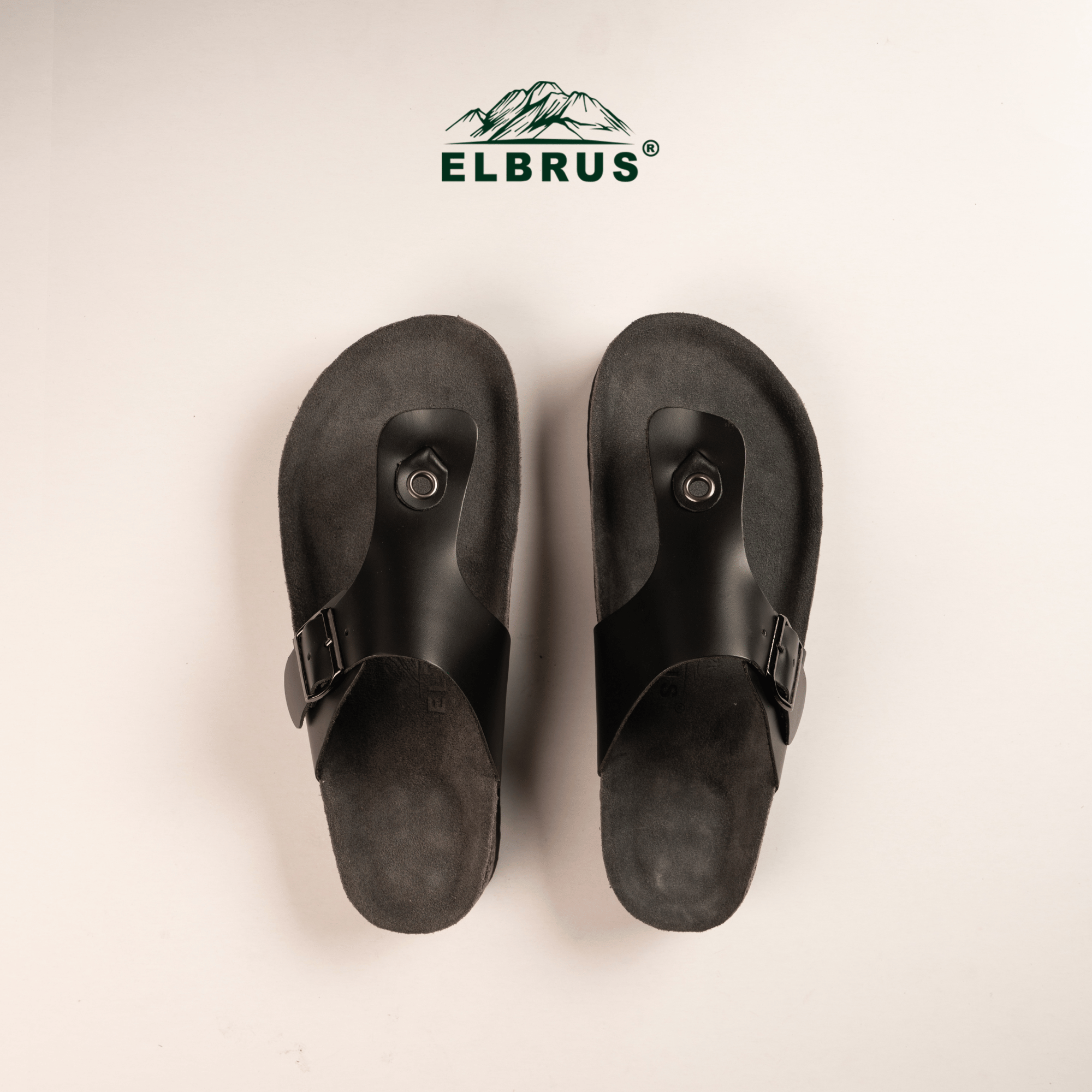 Elbrus - Tento Sendal Kulit Pria (Black)