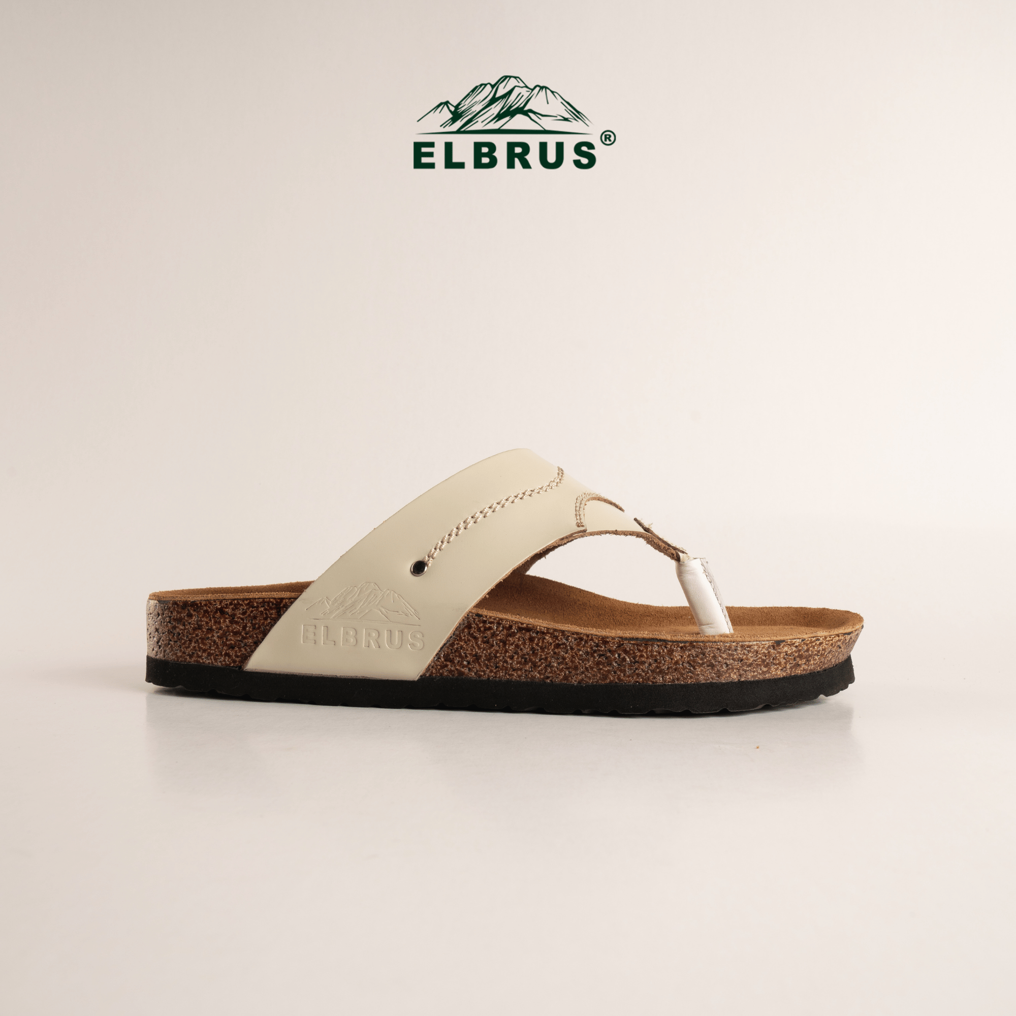 Elbrus - Vento Sendal Kulit Pria (Ivory)