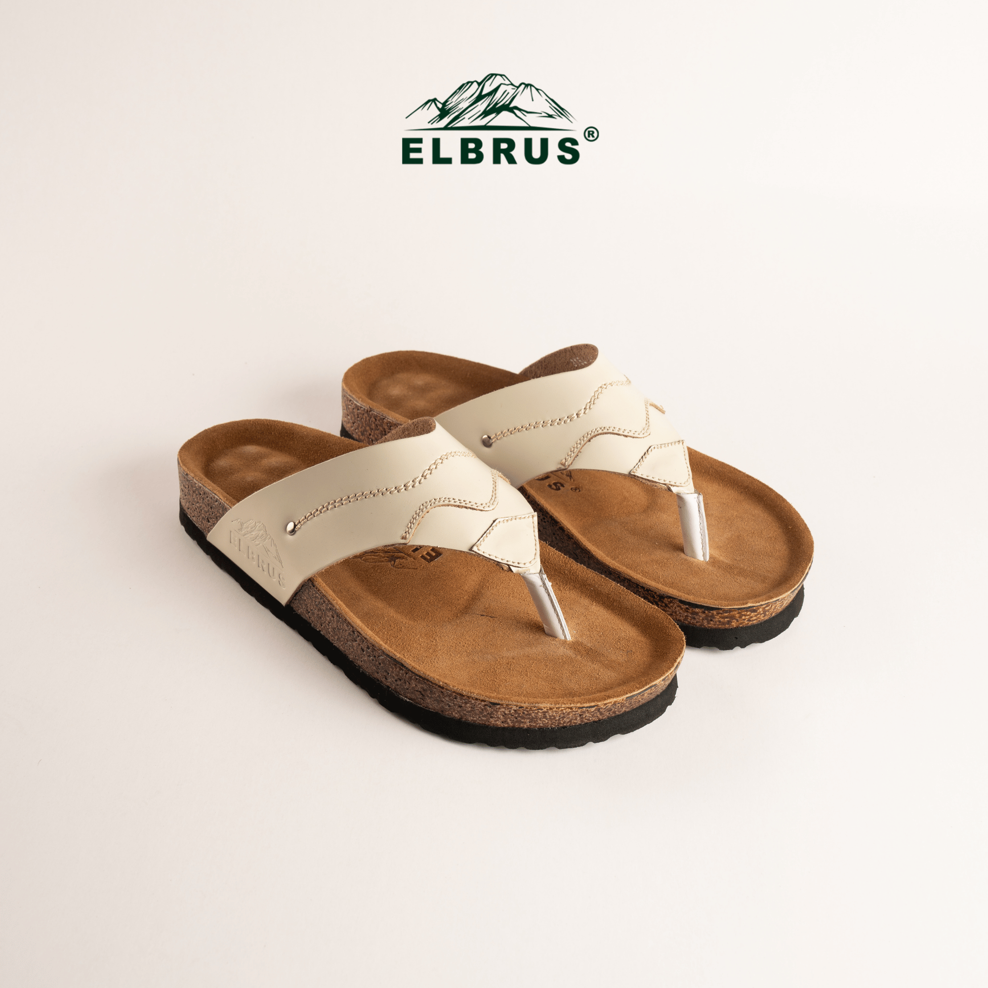 Elbrus - Vento Sendal Kulit Pria (Ivory)