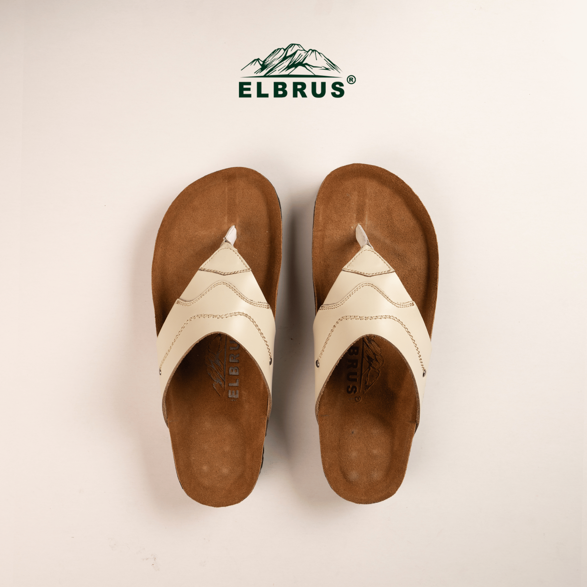 Elbrus - Vento Sendal Kulit Pria (Ivory)