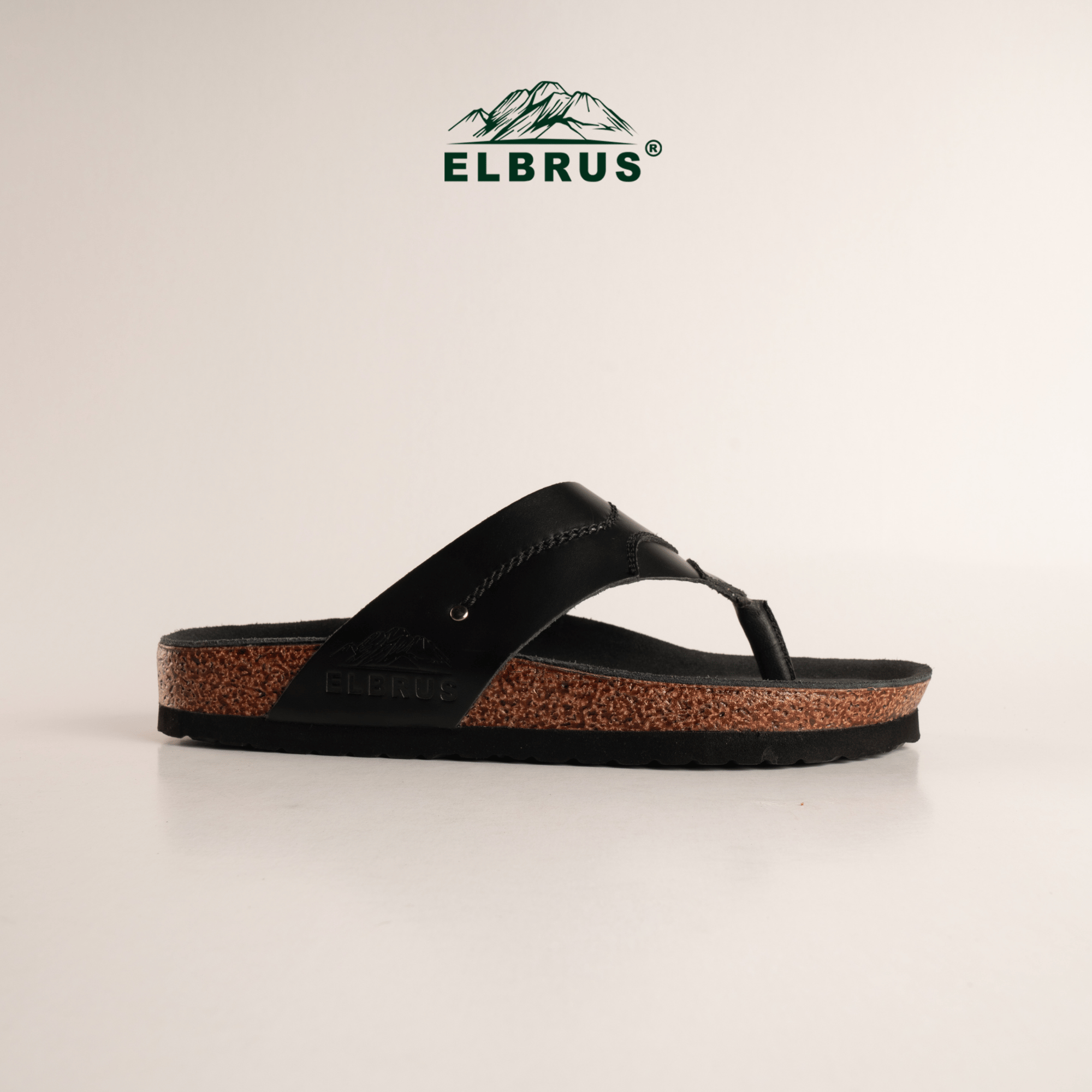 Elbrus - Vento Sendal Kulit Pria (Black)