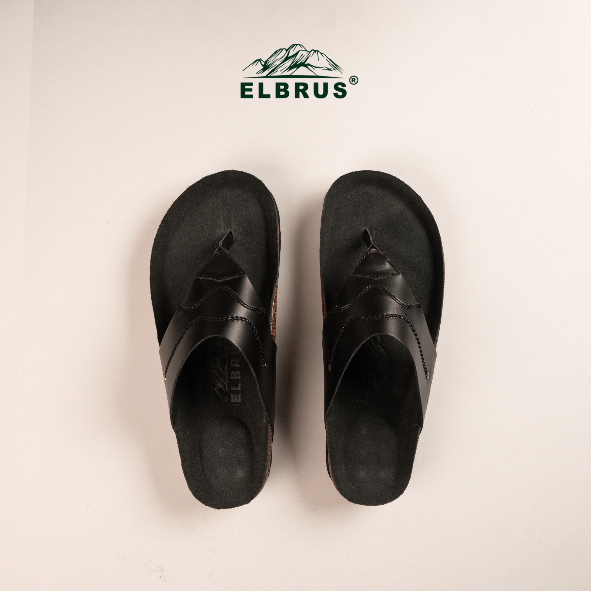 Elbrus - Vento Sendal Kulit Pria (Black)