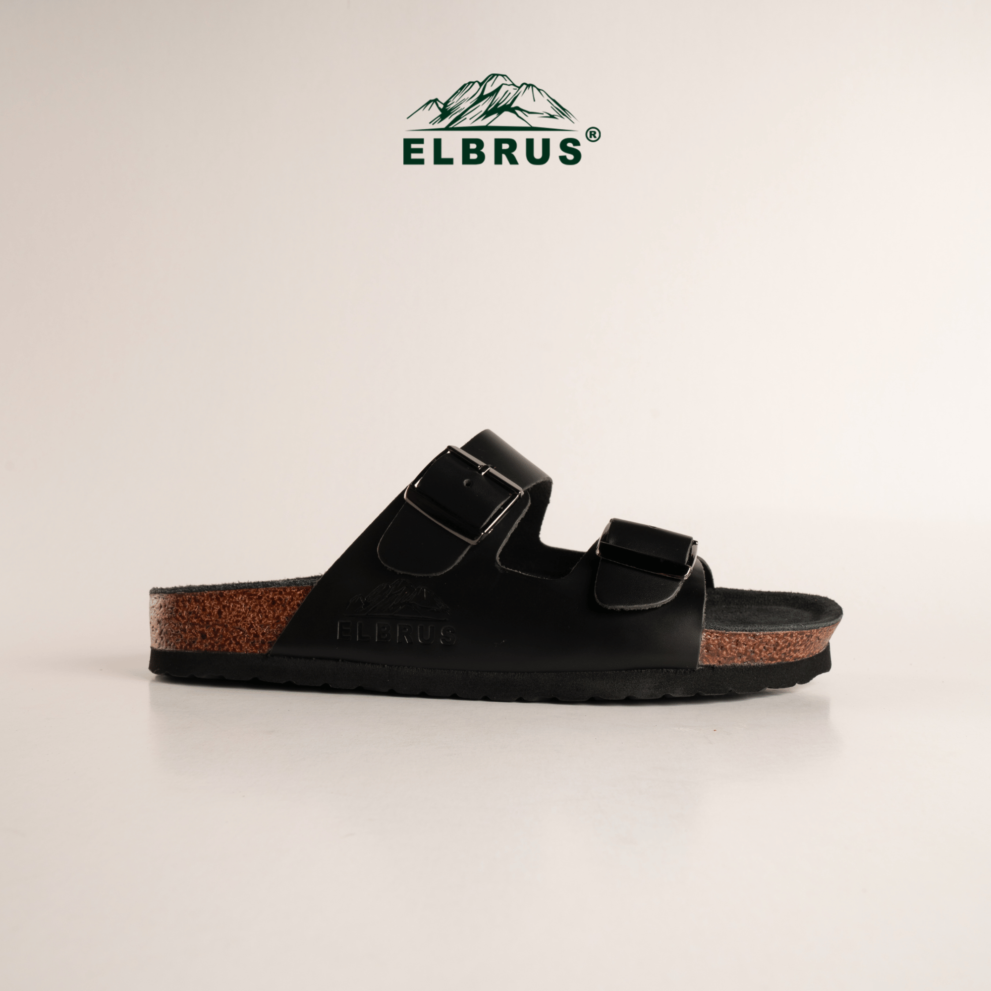 Elbrus - Lunis Sendal Kulit Pria (Black)