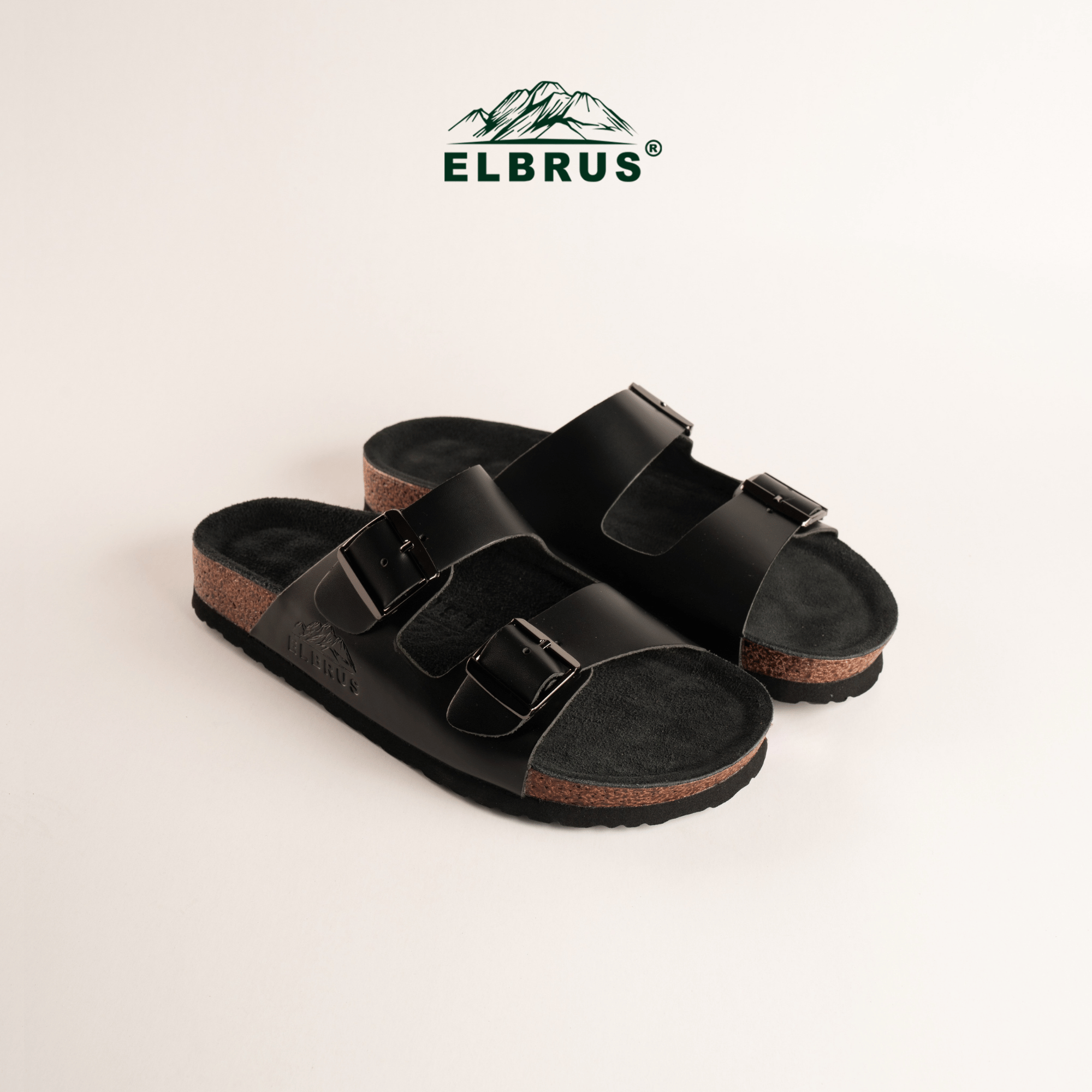 Elbrus - Lunis Sendal Kulit Pria (Black)